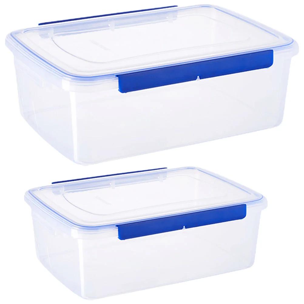 2 Pcs with Cover Dough Fermentation Box Food Containers Lids Pizza Proofing Plastic Stackable