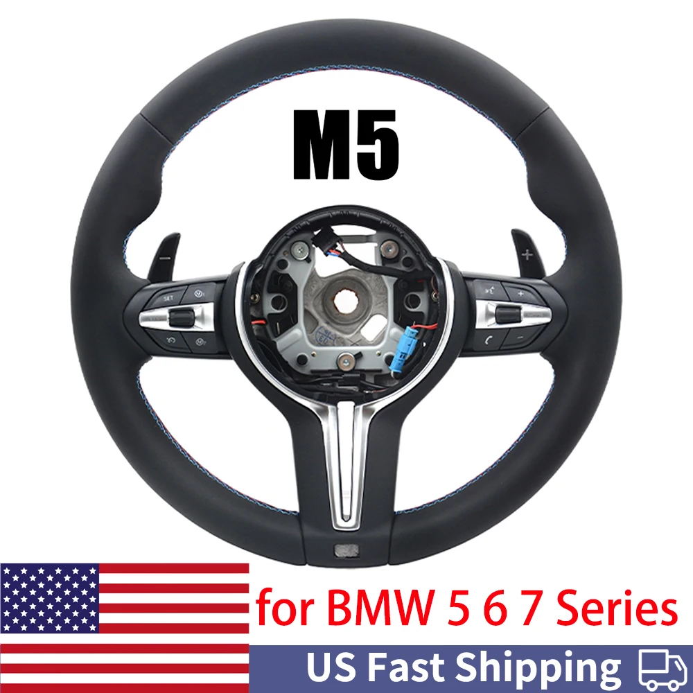 

For BMW 5 6 7 M8 Series F10 F11 F18 F06 F12 F13 F01 F02 F03 F10 F90 F91 F92 PU Leather Steering Wheel Assembly Racing Wheel Hub
