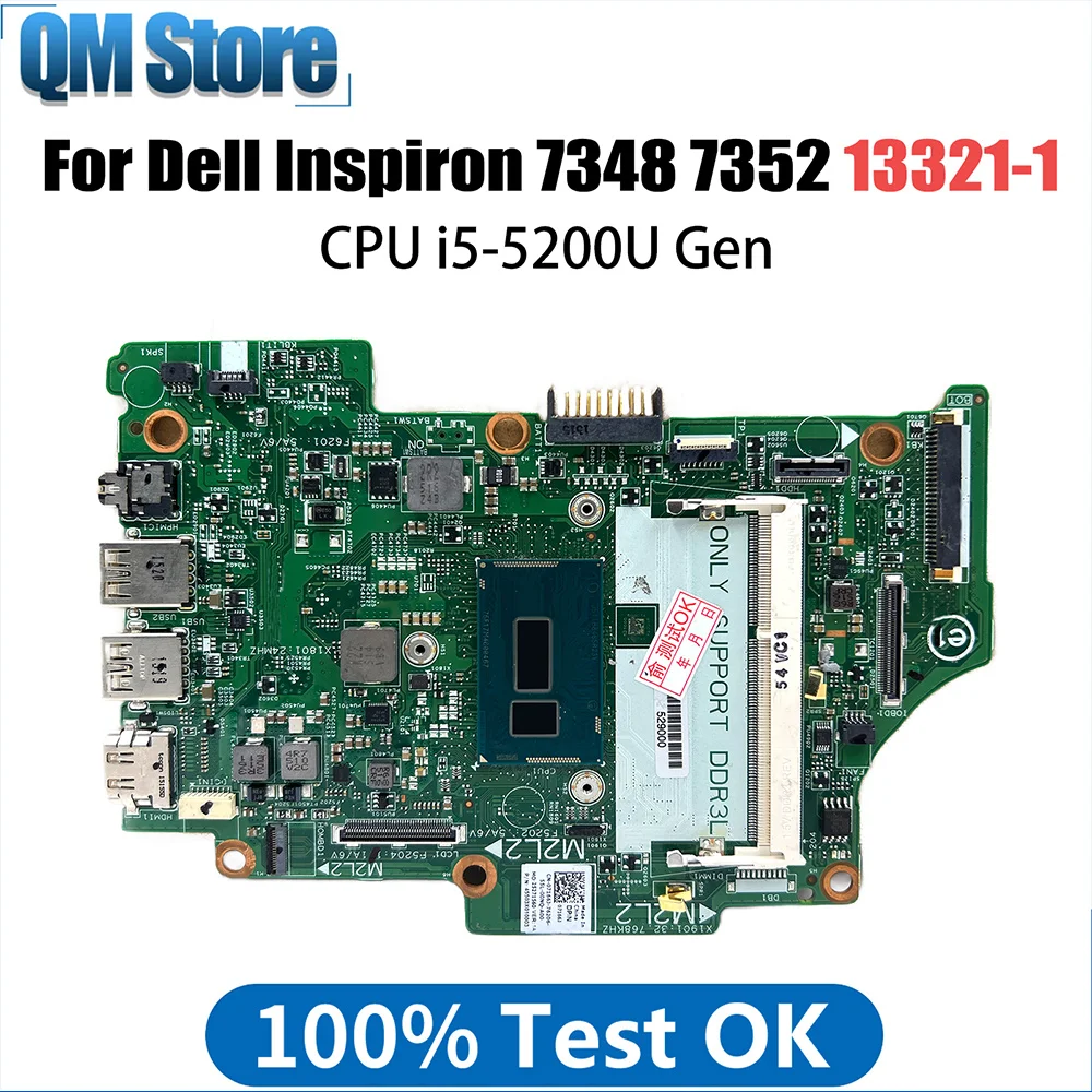 Notebook Mainboard For Dell Inspiron 13 7348 7558 7352 07166J CN-07166J 13321-1 Laptop Motherboard With I5-5200U Full Tested OK