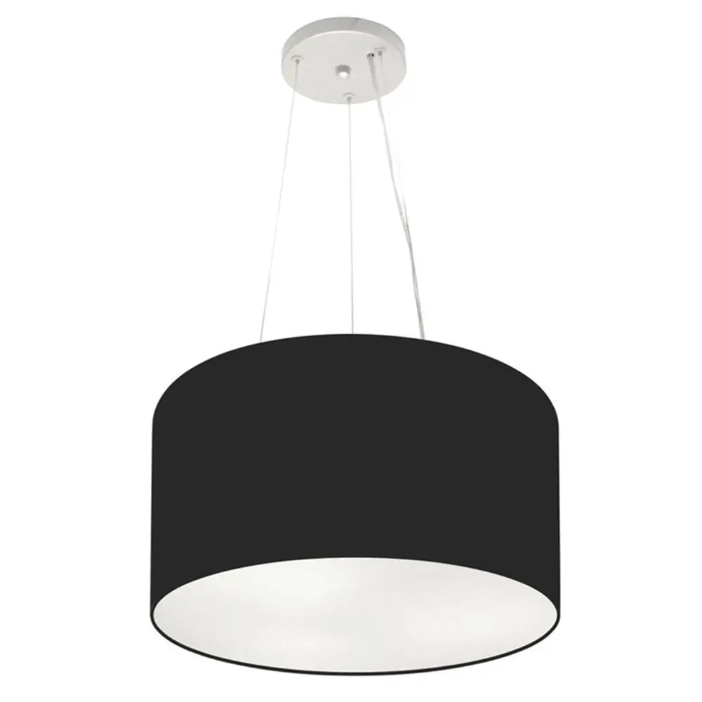 40x21cm Black Fabric Dome Md-4009 Cylindrical Pendant Chandelier-Bivolt