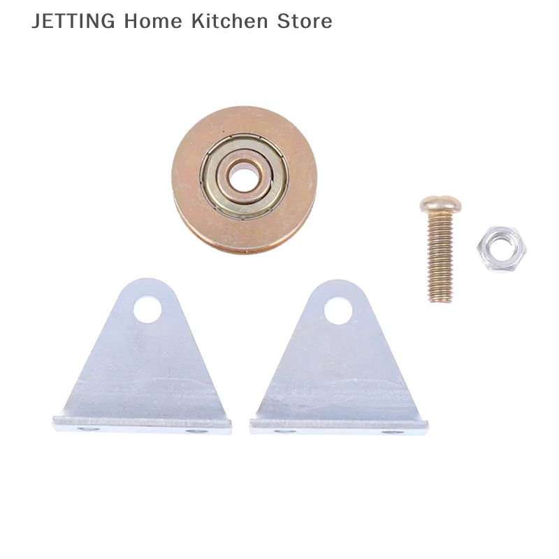 1 Set Katrol Braket 6Mm Katrol Tali Kawat Rol Tetap Roda Panduan Roda Gantung Over-line Roda U 6.4*32*8