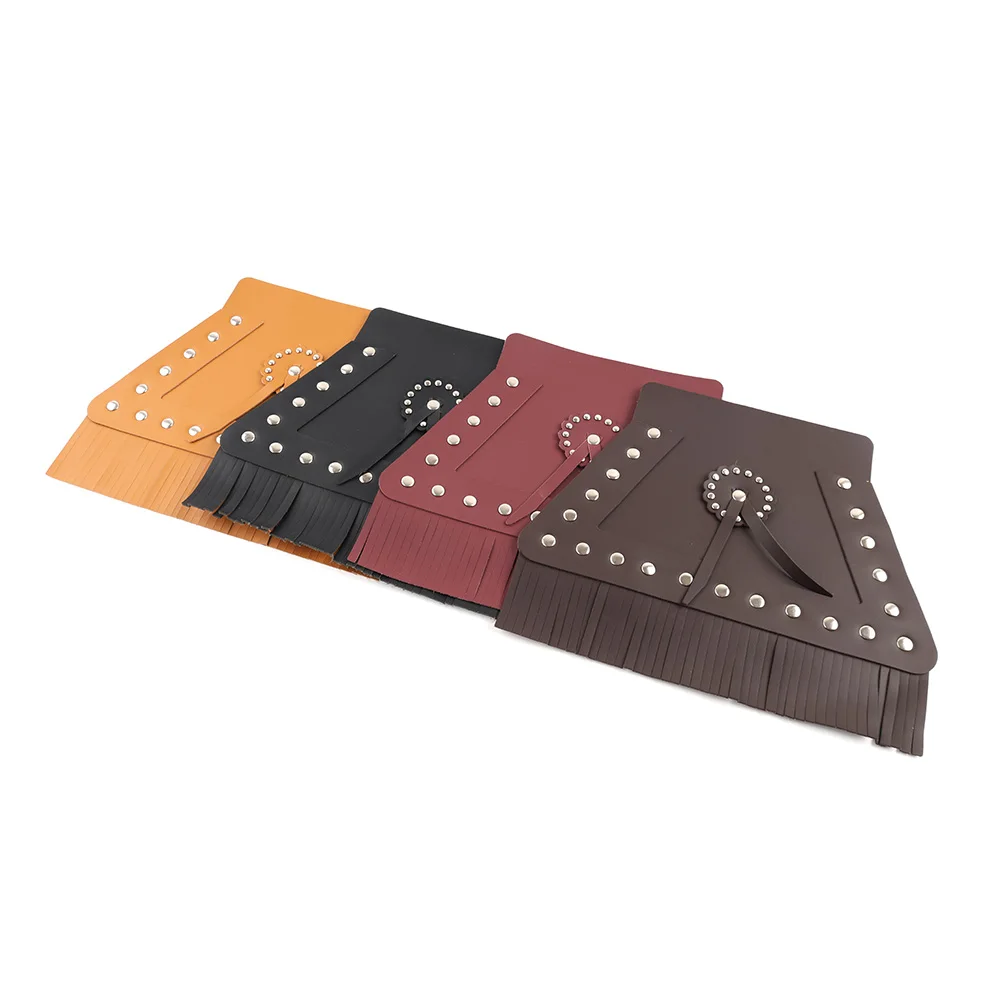 PU Leather Motorcycle Rear Fender Mud Flap Mudguard Cover with Fringe For Harley Models Touring Heritage Softail Electra Glide