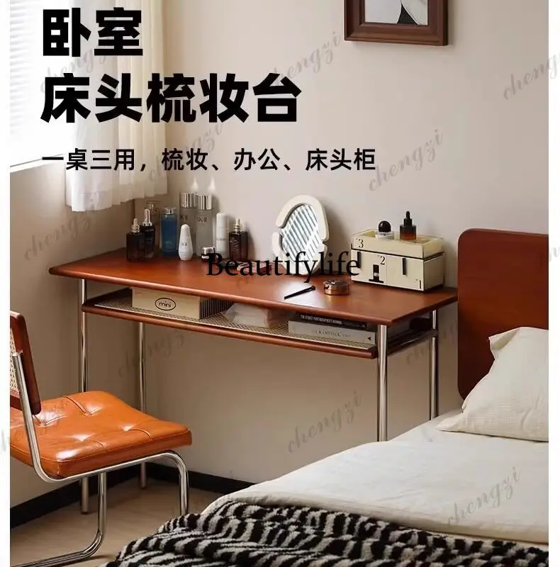 YL Glossy Europe Vanity Table Seat Natural Simple Luxury Vanity Table Europa Modern Meuble De Chambre Furniture For Home