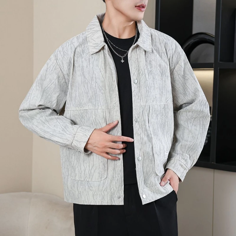 Men's 2026 Fall/Winter Collared Work Jacket – Insulated Outdoor Casual Coat with Utility Pockets