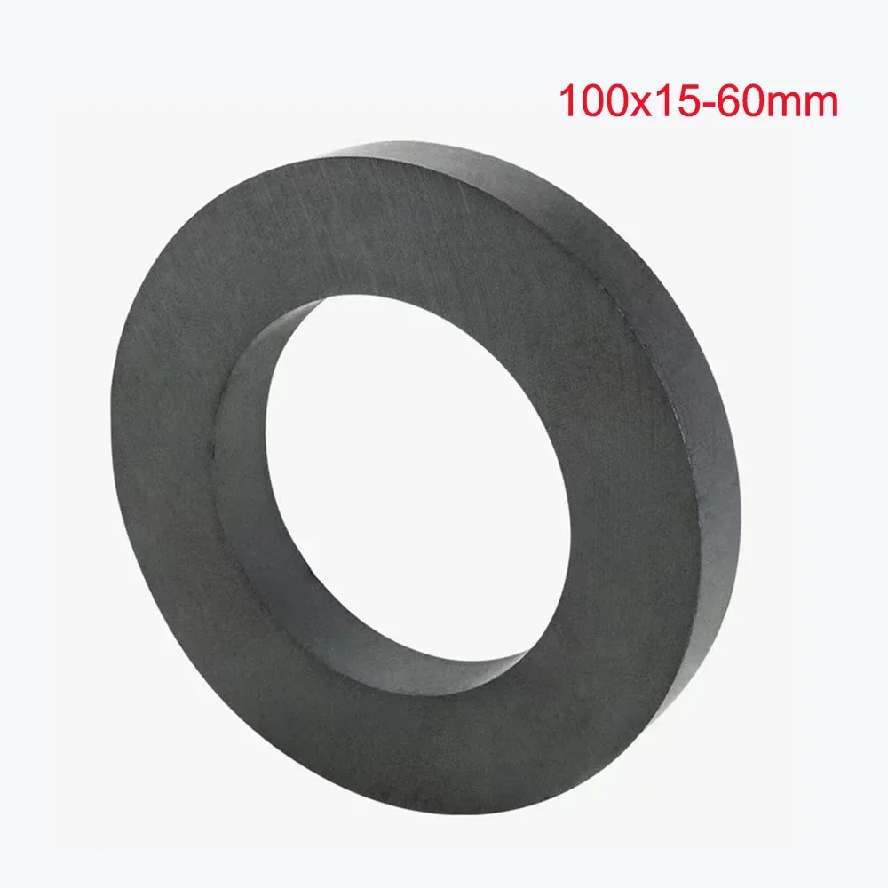 

Large Ceramic Ring Magnet with Hole for Science Experiment, 8 Ferrite Magnets, Industrial Grade, D100mmxID60mmx15mm