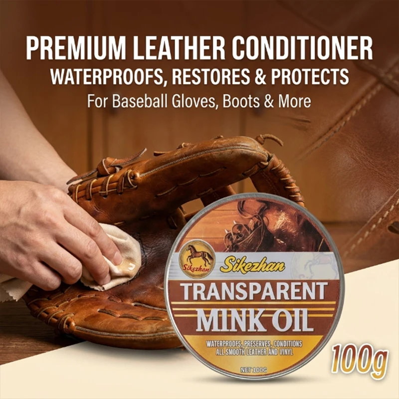 Baseball Glove Care Balm for Professional Leather Restoration Deep Fiber Conditioning and Shine Enhancement Cream 100g SIKEZHAN