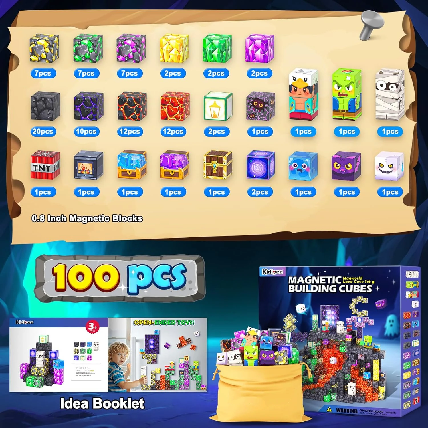 NEW Creative Crystal Castle Magnetic Building Bricks Set My World Themed DIY Assembly Educational Model Building Kit for Kids