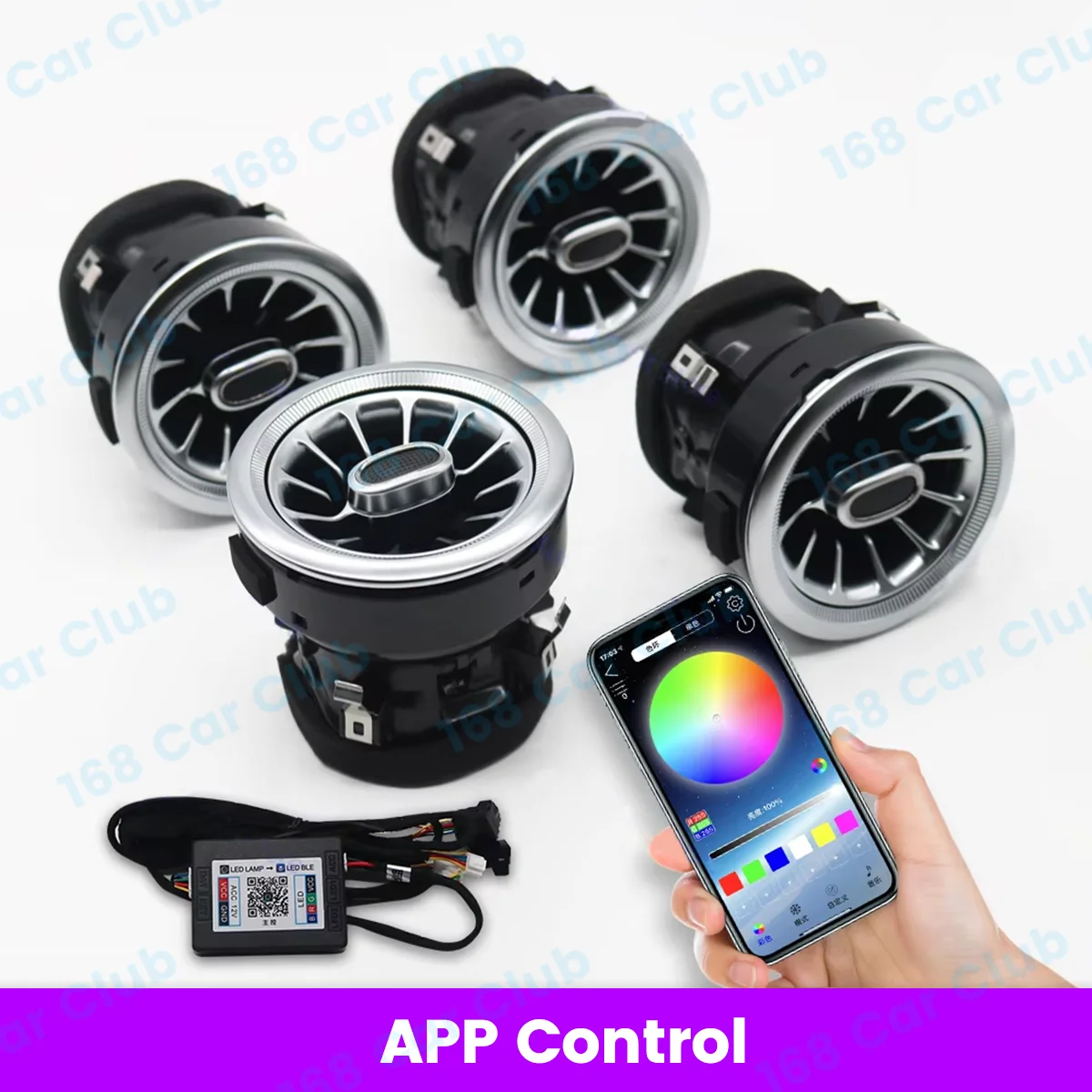 NONE LED Vent 256 Farben APP Controls Für Mercedes Benz W205 W213 X253 W177 W118 W117 W176 X156 W222 RGB Turbo Air Outlet Düse Lampe 10