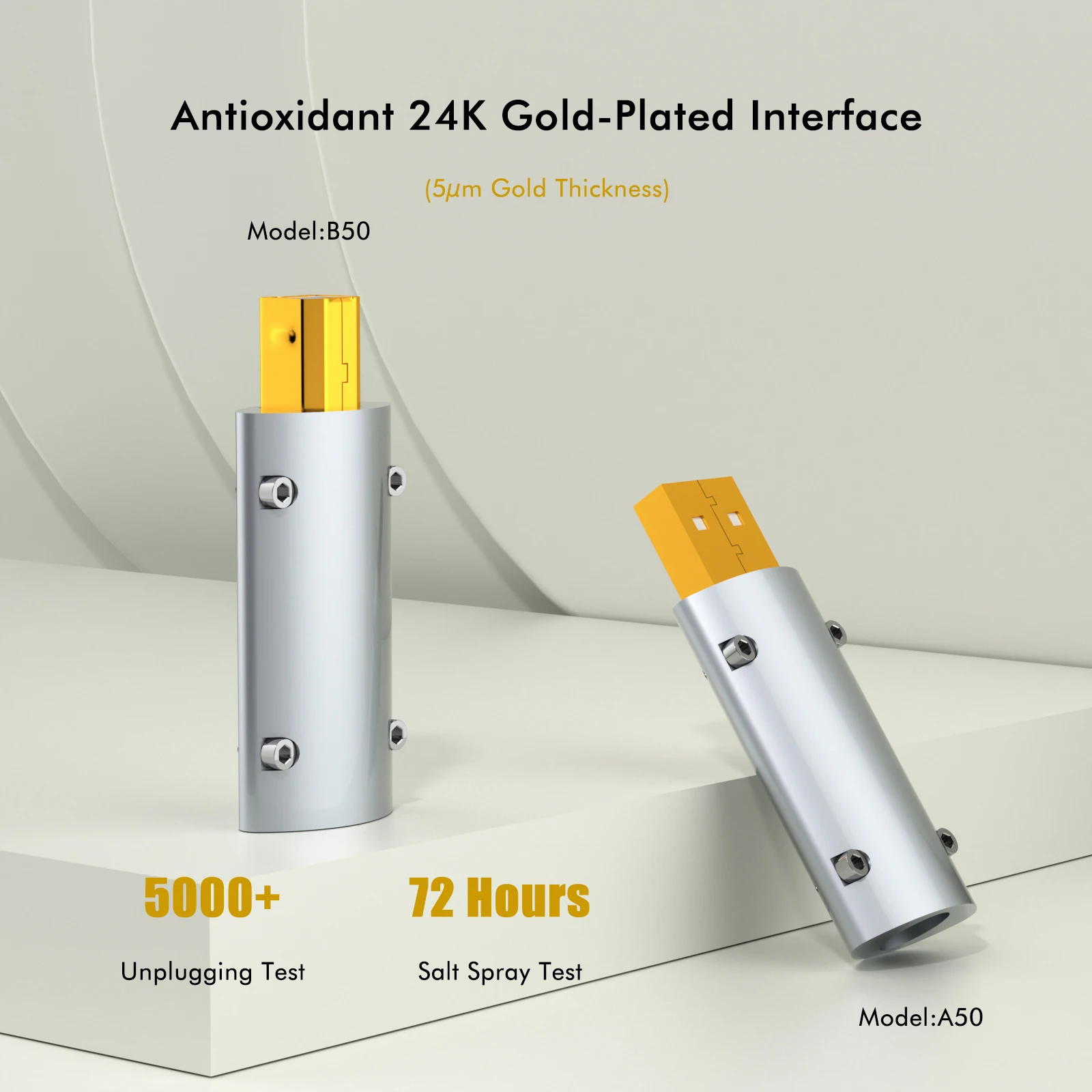 Monosaudio A50G/B50G 24K Gold Plated USB2.0 Plug USB A Connector DIY Hi Fi USB Cable Gold Plated Bronze USB Shell