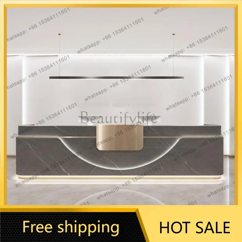 Best Sellers Aesthetic Industrial Reception Desks Hotel Minimalist Reception Desks Company Welcome Mostrador De Tienda Commercia