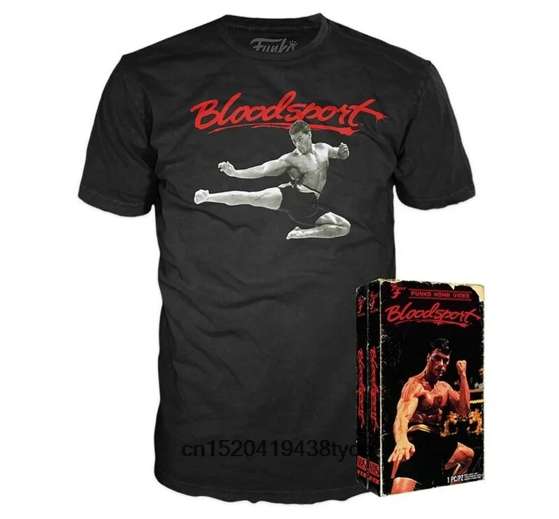 Men T Shirt Funko Vhs Packaged T-Shirt Bloodsport Black Size L Jean-Claude Van Damme 7111493250551 Women Tshirt