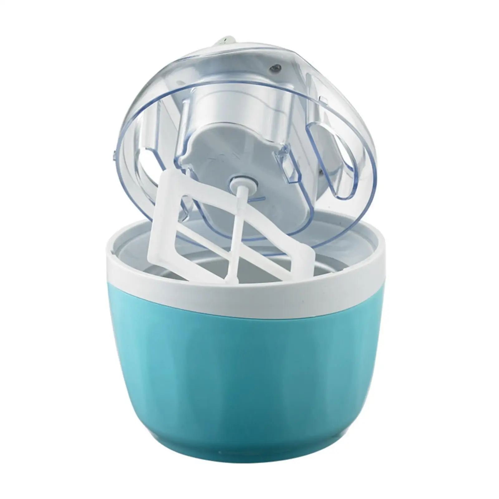 Compact Dessert Maker for Kids Homemade Ice Cream Churner Transparent Lid Easy Clean Countertop Appliance for Weekend Treats