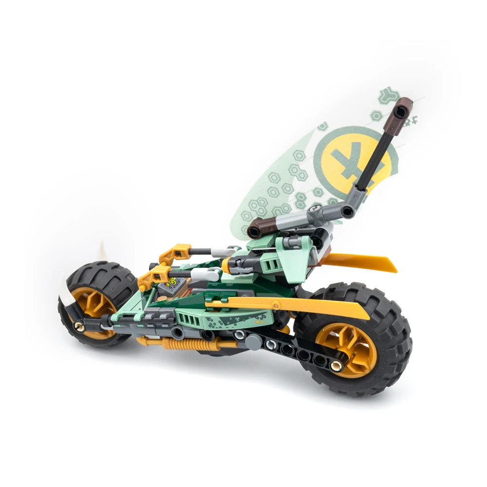 AliExpress NONE 183pcs Shinobi 2in1 Vehicle Lloyd's Jungle Chopper Bike Island Detachable Flyer 60037 Building Block toys Compatible With Model