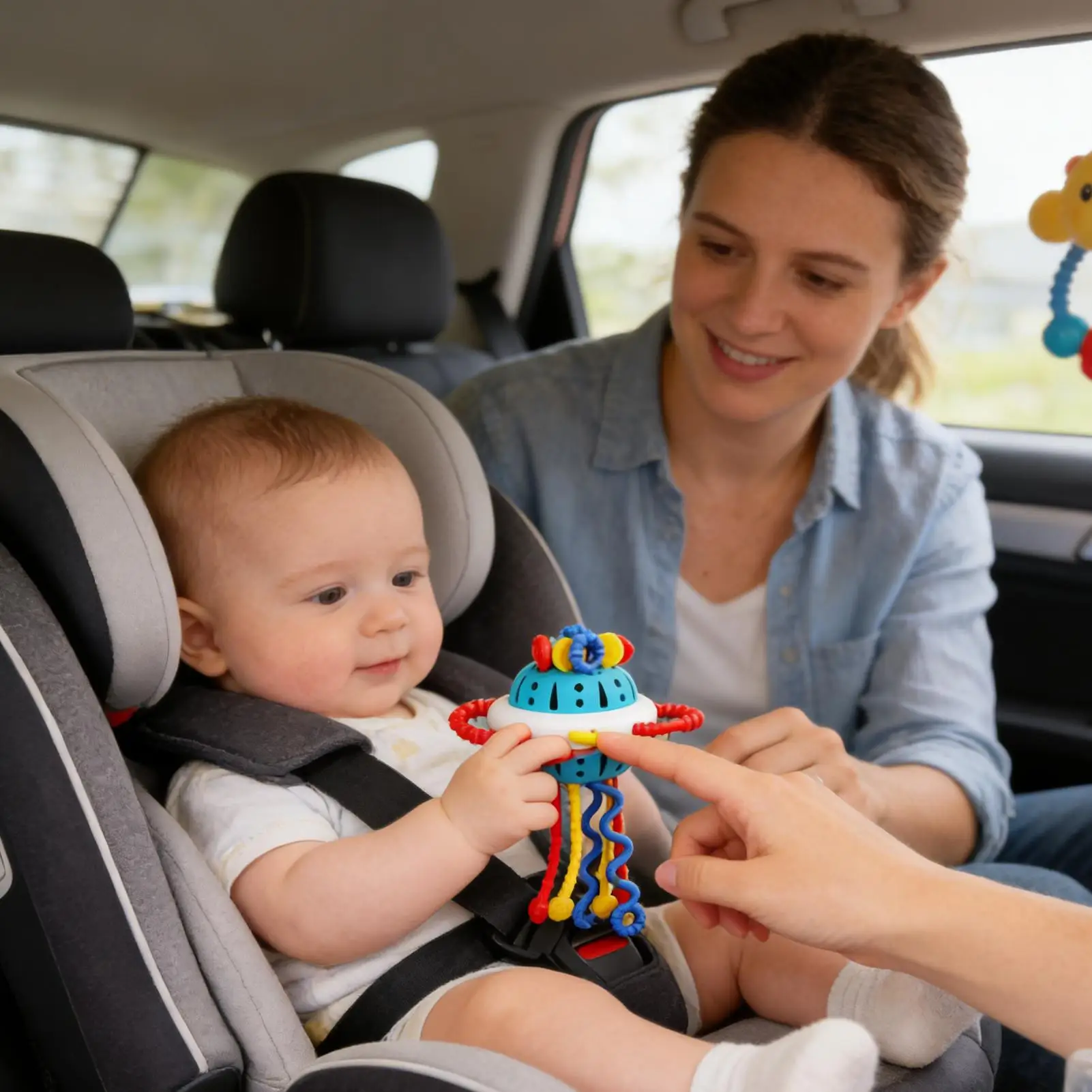 Pull String Toys For Kids Fine Motor Skill Development Game Sensory Toy For Boys Girls Teething Travel Stroller Airplane Car