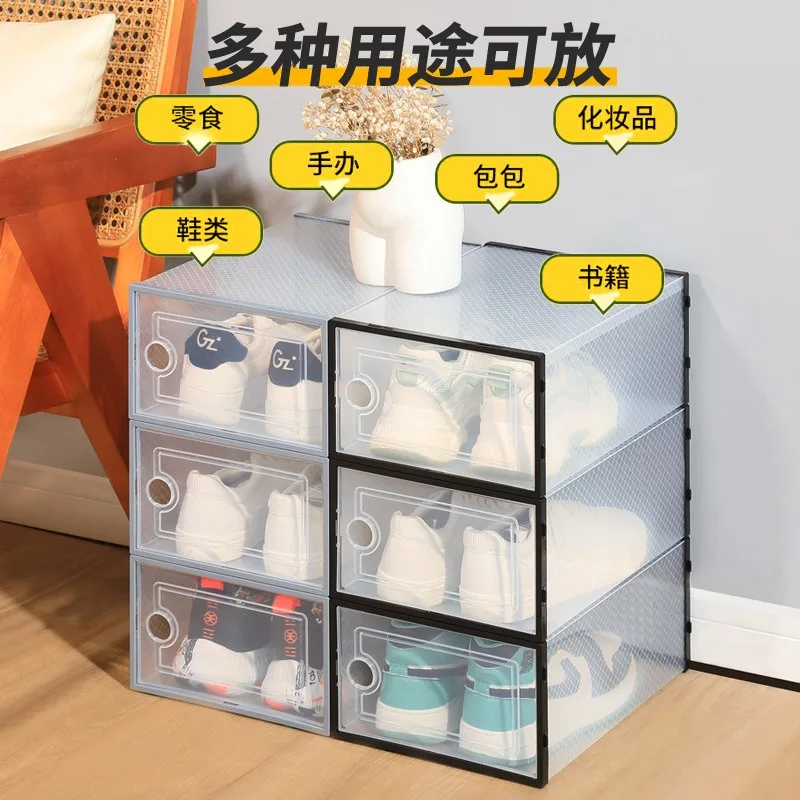 

Plastic Shoes Case Drawer Case Thickened Transparent Shoebox Home Storage Fold Shoe Organizer Plastic Shoe Boxes Stackable Box