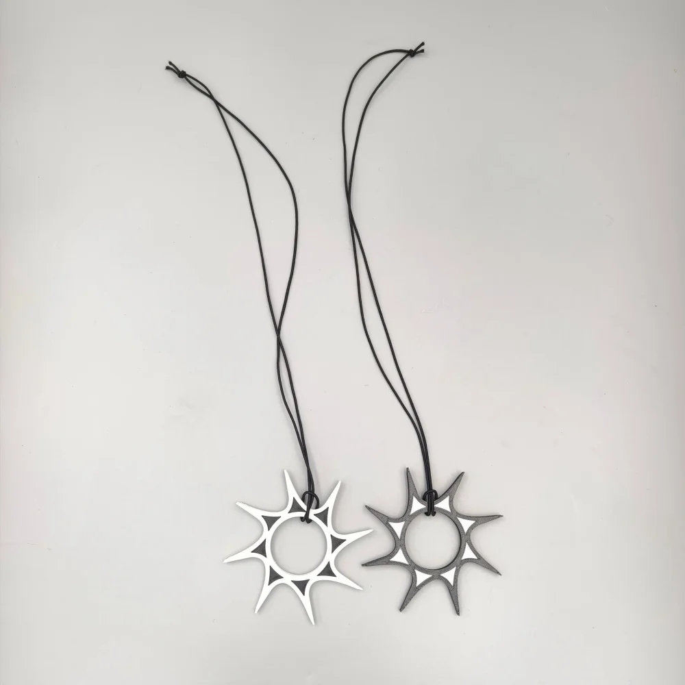 Forsaken Two Time Rebirth Tail Necklace 3D Printing Rope Chain Pendant Punk Choker Jewelry Accessory