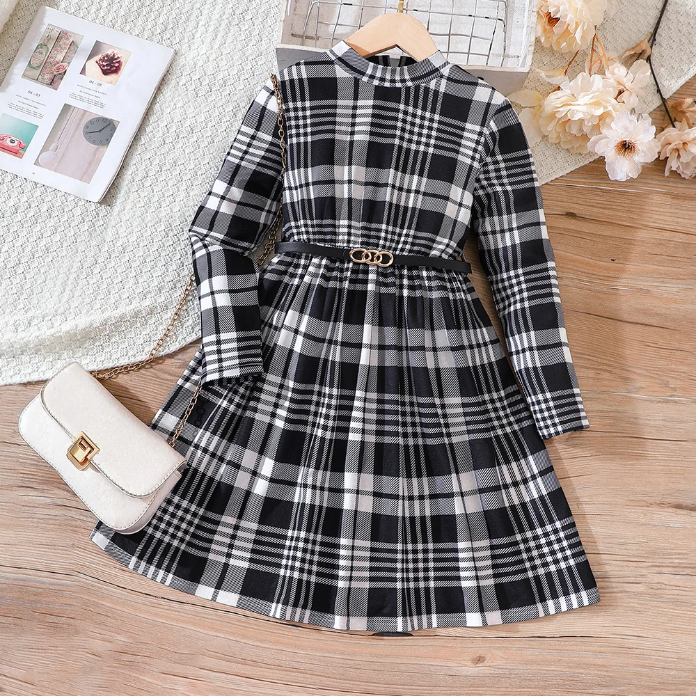 Mid Autumn Girls' New College Style Long Sleeve Casual Dress