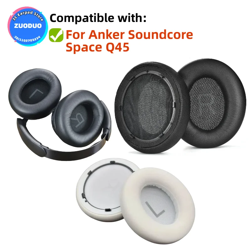 

Ear Pads For Anker Soundcore Space Q45 Headphones Replacement Soft Foam Cushion Sponge Pad Leather Earmuffs