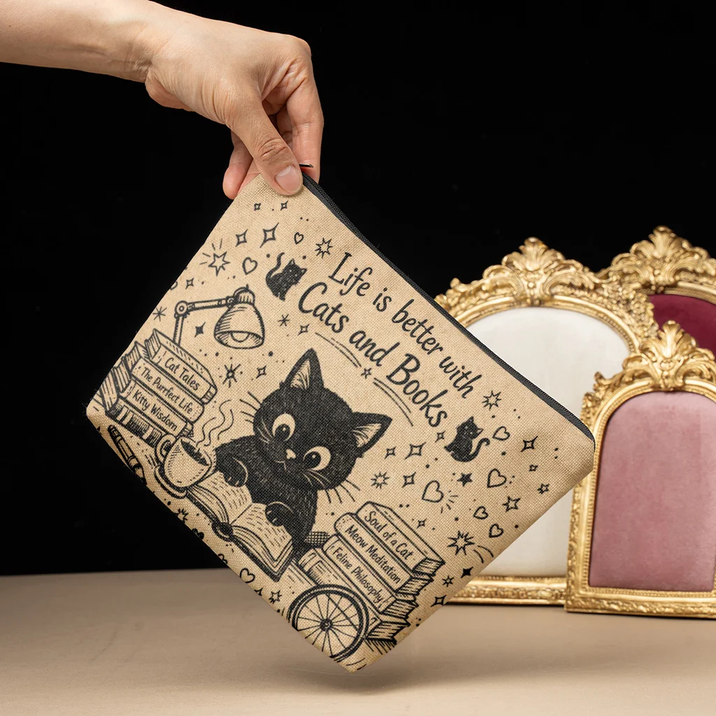 A kitten pattern cosmetic bag-cute multifunctional zipper handbag, jewelry storage bag - view 4