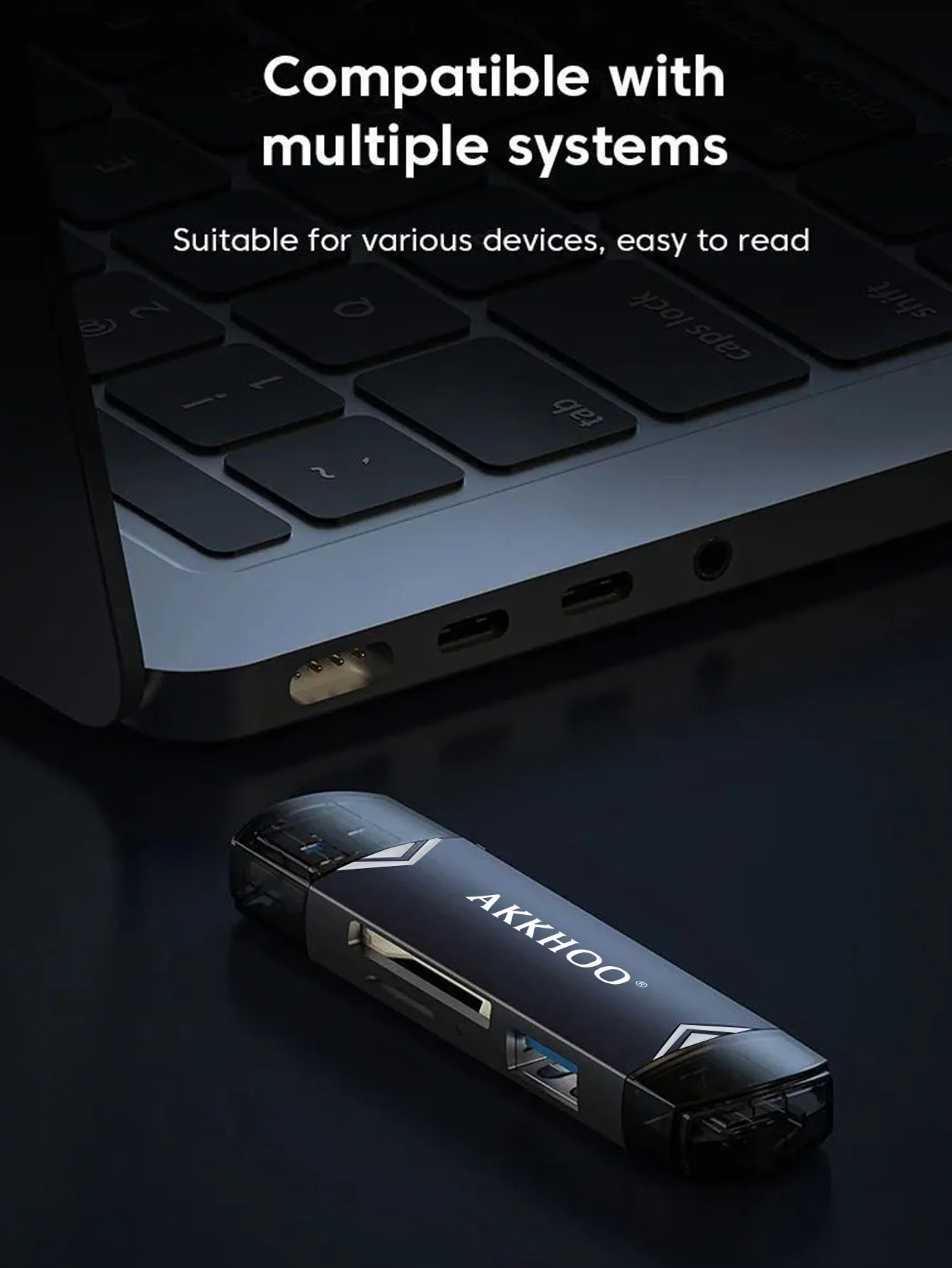 Typ-C 6-in-1 Multifunktions-Kartenleser Hochgeschwindigkeits-Übertragung TF/SD USB-Adapter für Datenübertragung – Detail 7