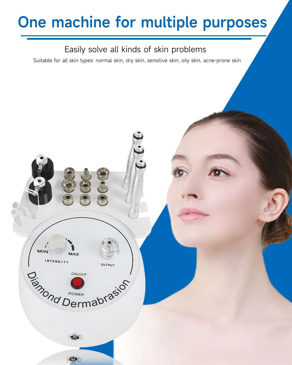 4QUEENS 3 in 1 Diamond Microdermabrasion Professional Beauty Machine Water Spray Exfoliation Wrinkle Removal Facial Peeling Tool