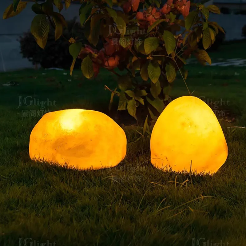Stone Modern Outdoor Light Luxury Display Designer Led Creative Patio Yard Trendy Lighting Statue Luce Giardino Home Decoration