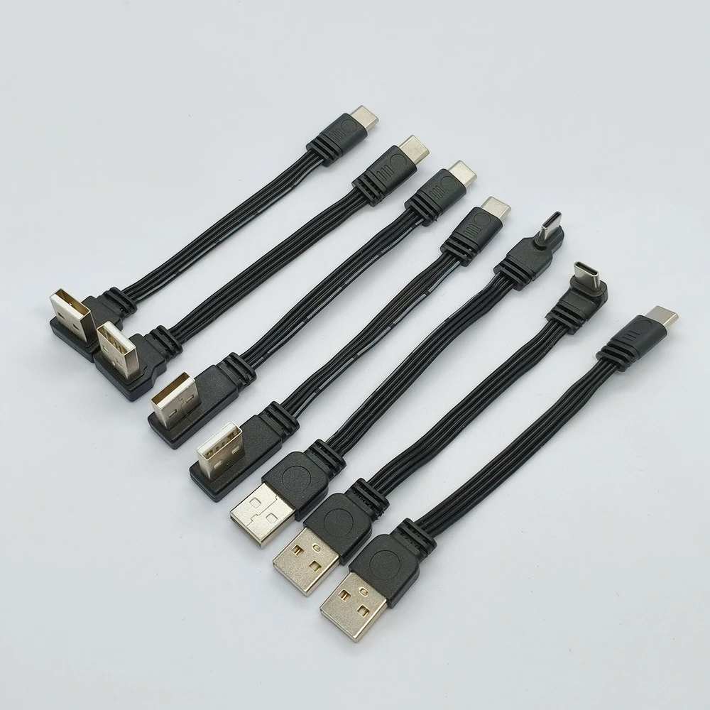 1 Stück 10CM-100CM Flaches Flexibles Gerades & Nach Oben & Unten & Links & Rechts Angewinkeltes 90-Grad-USB-Stecker auf Typ-C-Stecker Lade- und Datenkabel – Detail 3