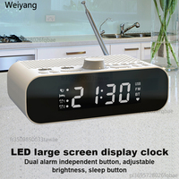 Digital Alarm Clock Radio LED Display Digital Radio Rechargeable Clock Radio with Auto-Off Timer for Home