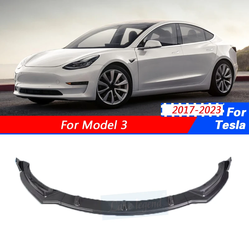 Factory supply Tuning Accessories For Tesla Model 3 2017-2023 Sedan 4-Door Front Bumper Spoiler Lip Blade Chin Spoiler