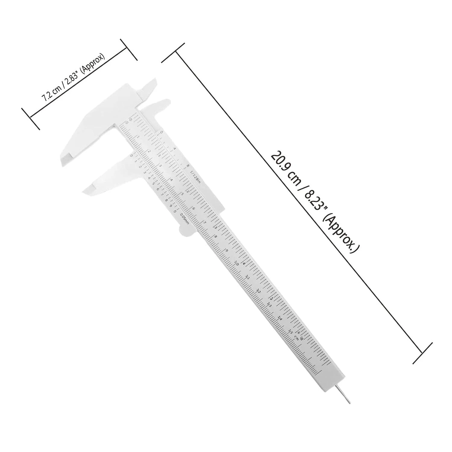 Convenient and Essential Jewelry Making Supplies - Set of 5 TamBee Mini Plastic Vernier Calipers with Double Scale - Portable Sl