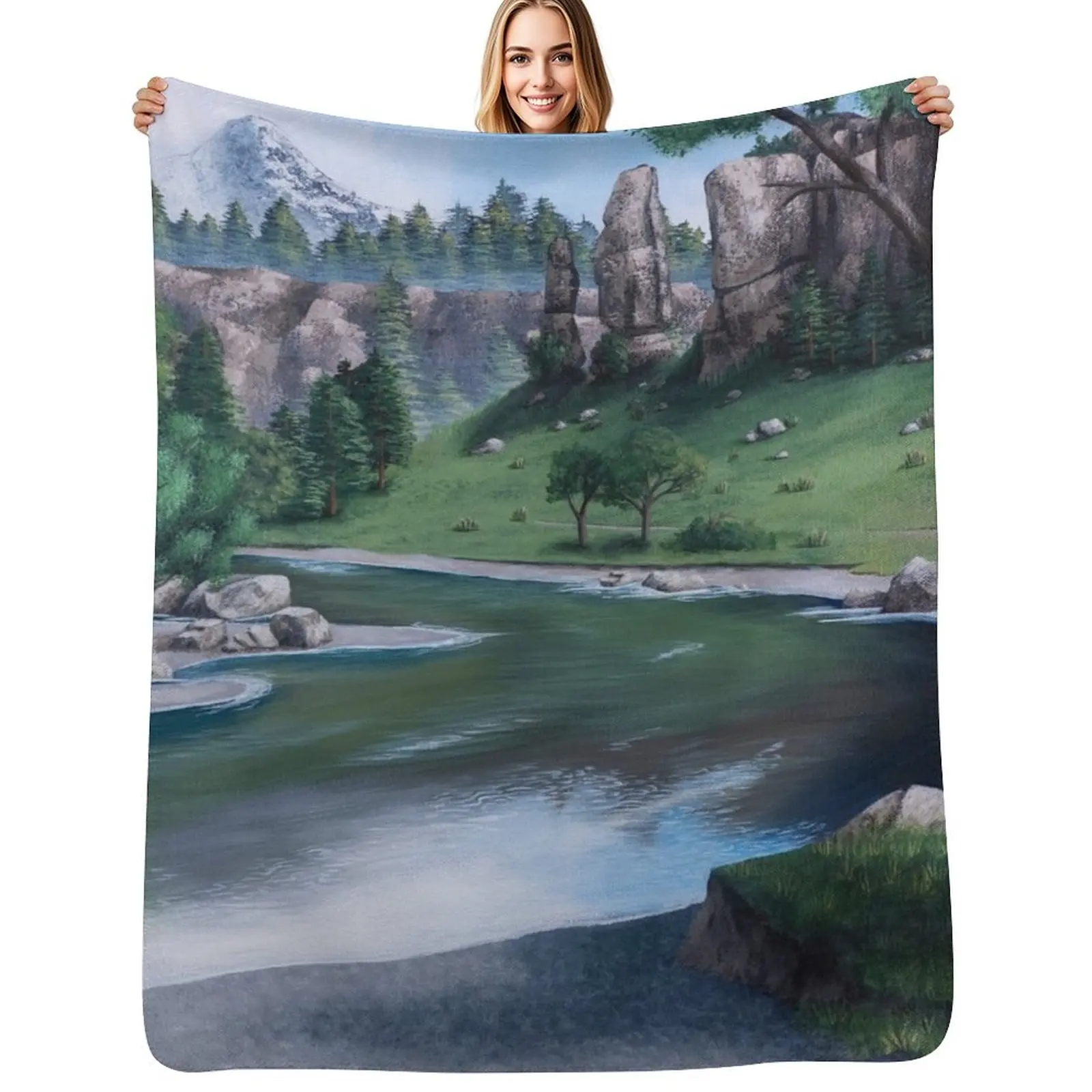

Horseshoe Overlook Throw Blanket Warm Comfortable Blanket Gift for Parents Friends