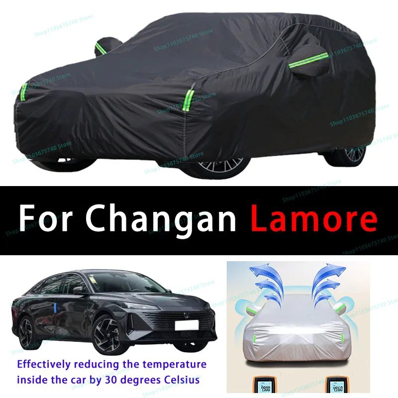 

For Changan Lamore Summer Full Car Covers Outdoor Sun uv Protection Dust Cooling Protective Auto Protective Cover