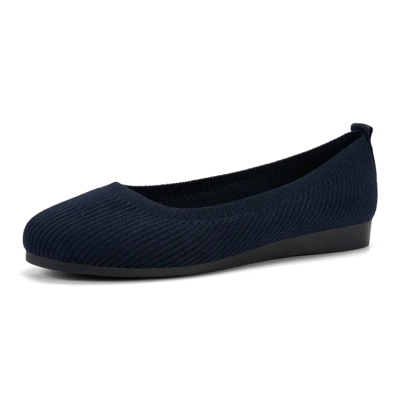 Frühlings-Damenschuhe, neue gestrickte Socken-Sneaker, atmungsaktive Slip-On-Loafer mit runder Zehenpartie, Größe 36-43, leichte Schuhe in Übergröße – Detail 25