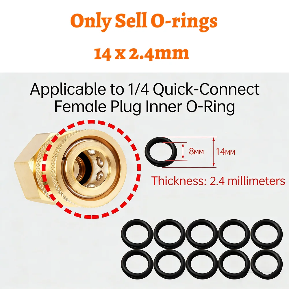 O-Ring Hochdruckreiniger O-Ringe für Pumpenschlauch Pistole Sprühlanze 3/8" Schnellkupplung Adapter Düse Hochtemperatur-Gummi NBR-Dichtung – Detail 6
