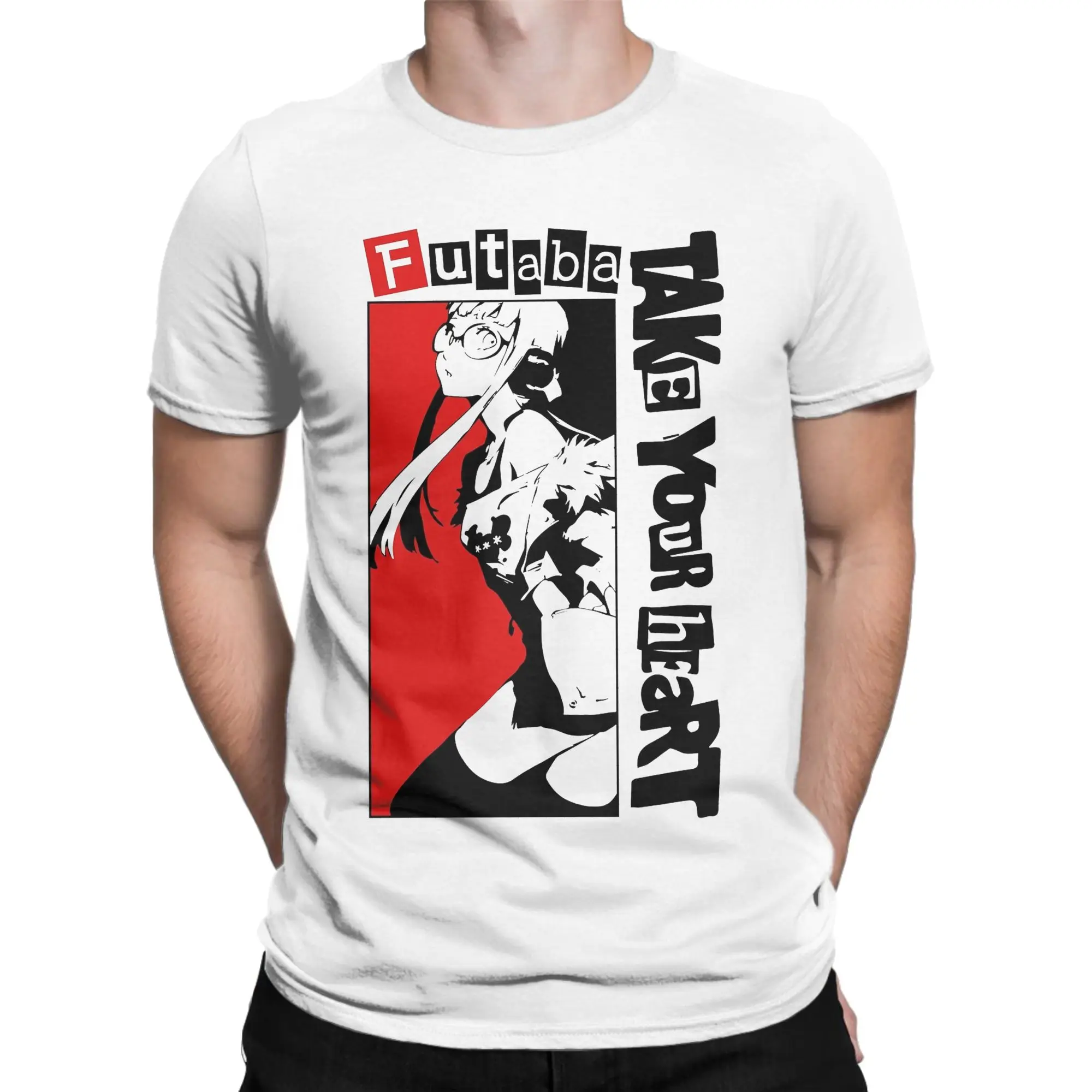 Novelty Futaba Sakura  Personas 5 T-Shirt Men's Cotton Short Sleeve Anime Round Neck Summer Top Tee