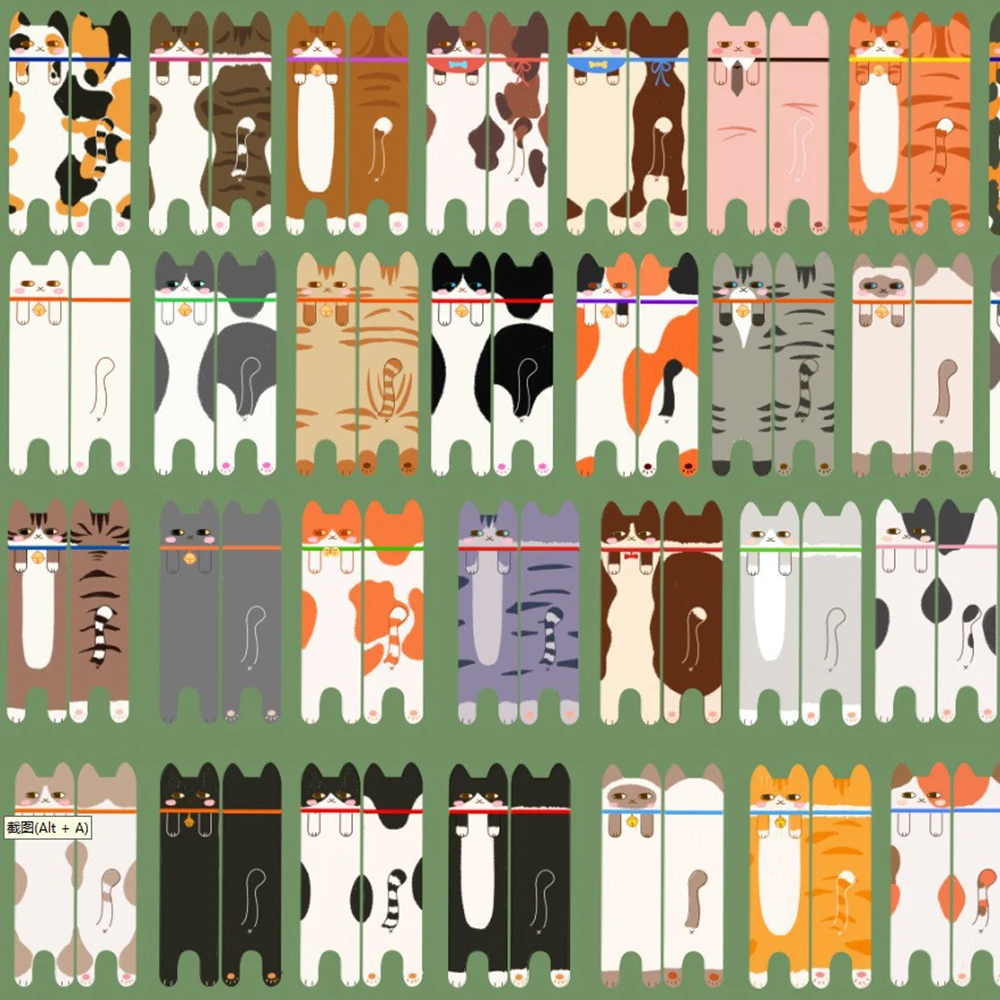 30 Sheets Vintage Style Cat Bookmark Collection Artistic Hand-drawn Illustration for Diary Planners Paper Bookmark Gift Idea