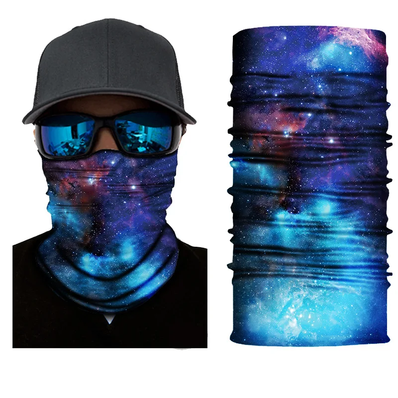 Colorful Landscape Starry Pattern Hair Bandana Galaxy Sky Printed Women Camping Travel Neck Scarf Men Running Headband Gaiter