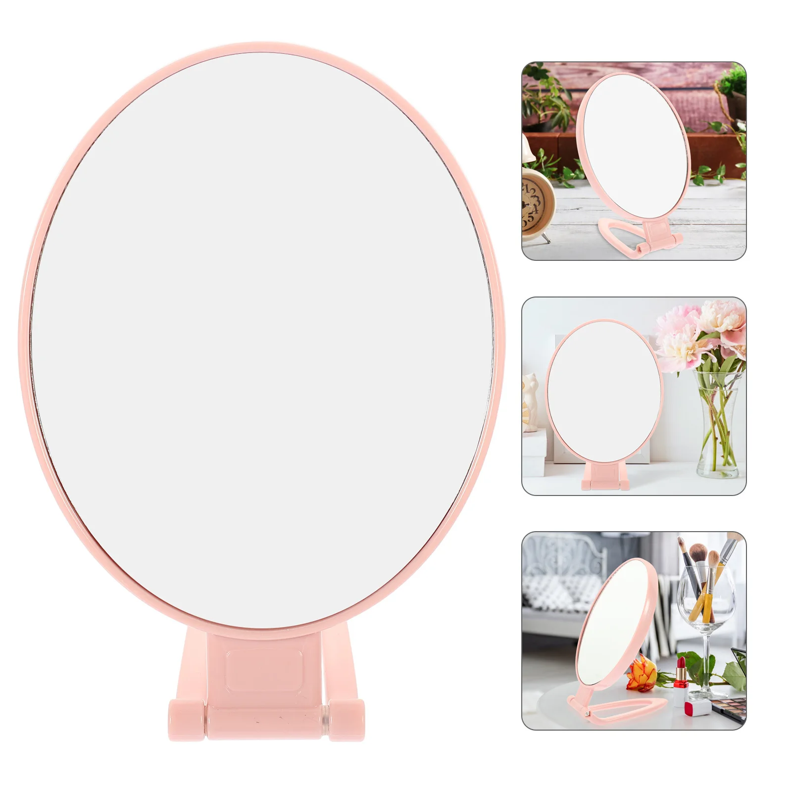 

Double Sided Foldable Makeup Mirror Compact Lightweight Handheld Mirror Portable for Travel Vanity Desktop Beauty