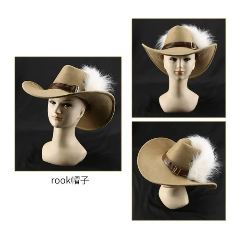 

Customization Twisted-Wonderland Pomefiore Dorm Rook Hunt Cosplay Hat Cowboy Knight Fedora Hat Accessory