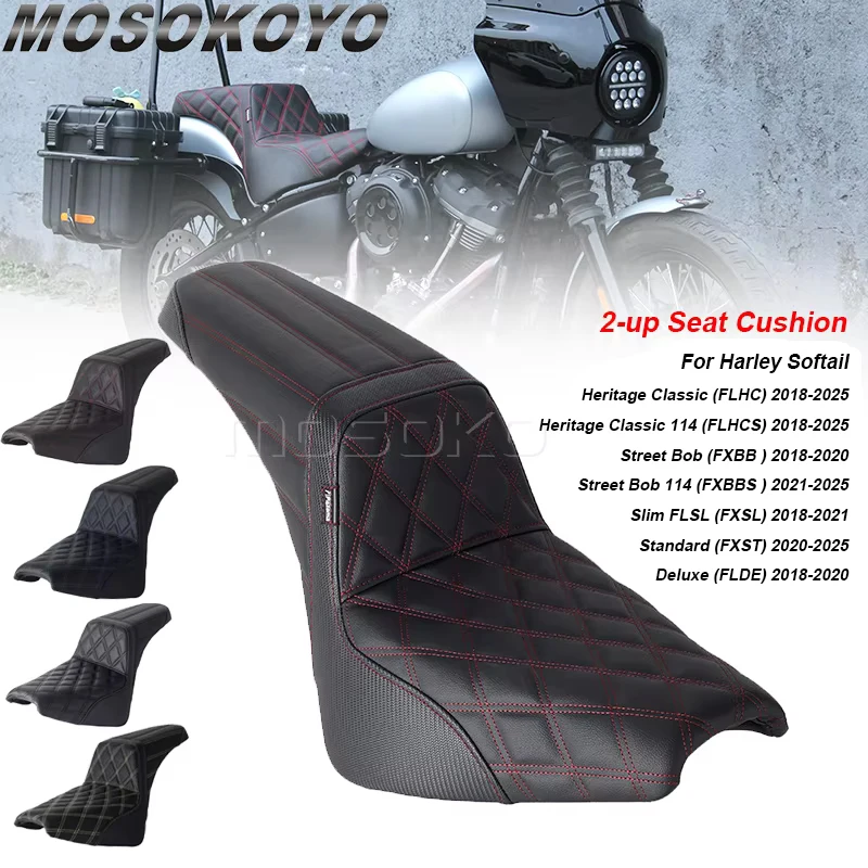 For Harley Softail 18-later FLDE FLHC FLHCS FLSL FXBB FXBBS FXST Motorcycle Accessories 2-Up Front Rear Driver Passenger Seat