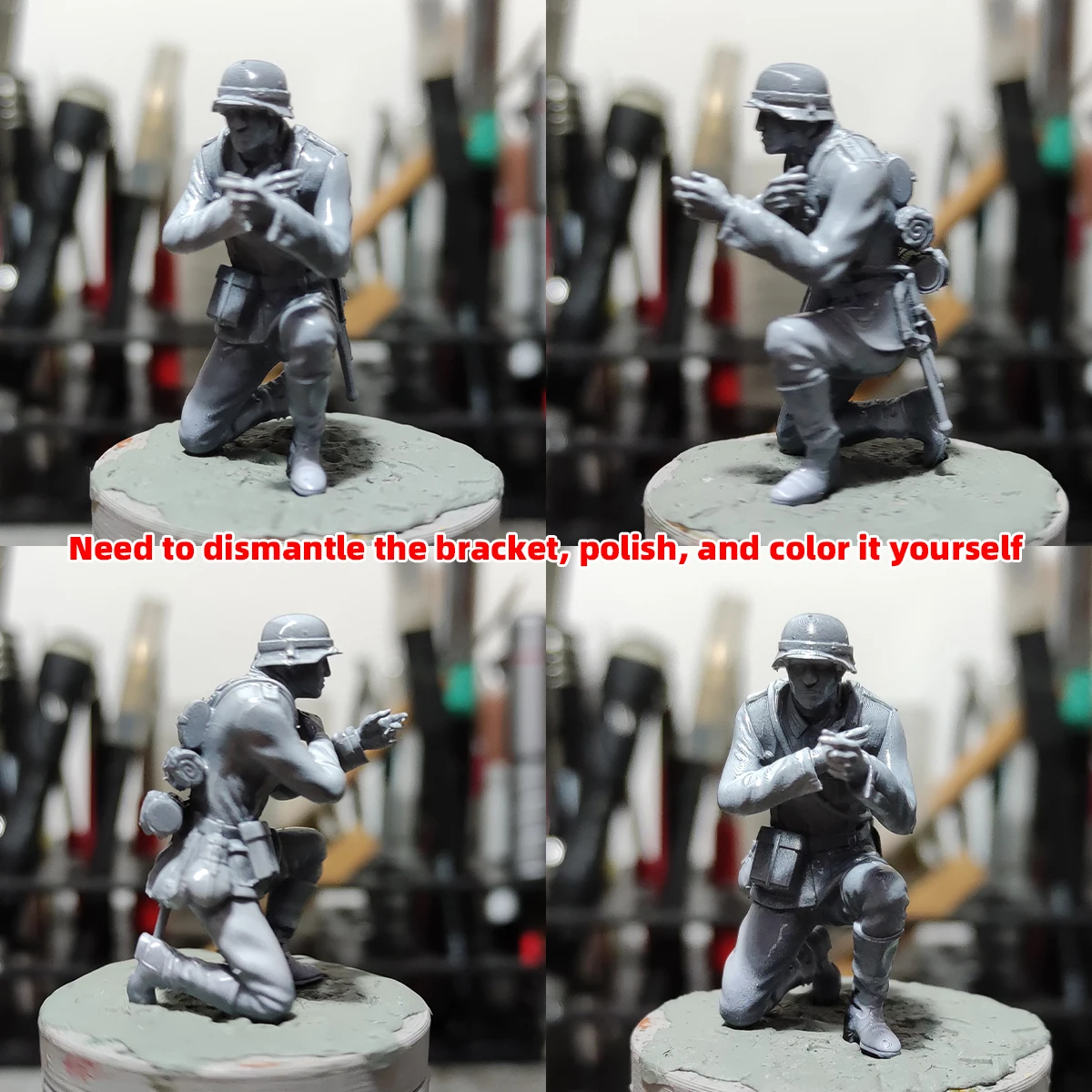 1/35 1/48 1/72 Maßstab Modellbausatz 3D Harz Miniatur-Soldatenfiguren Deutscher Maschinengewehrschütze Unbemalt Unmontiert Diorama – Detail 1