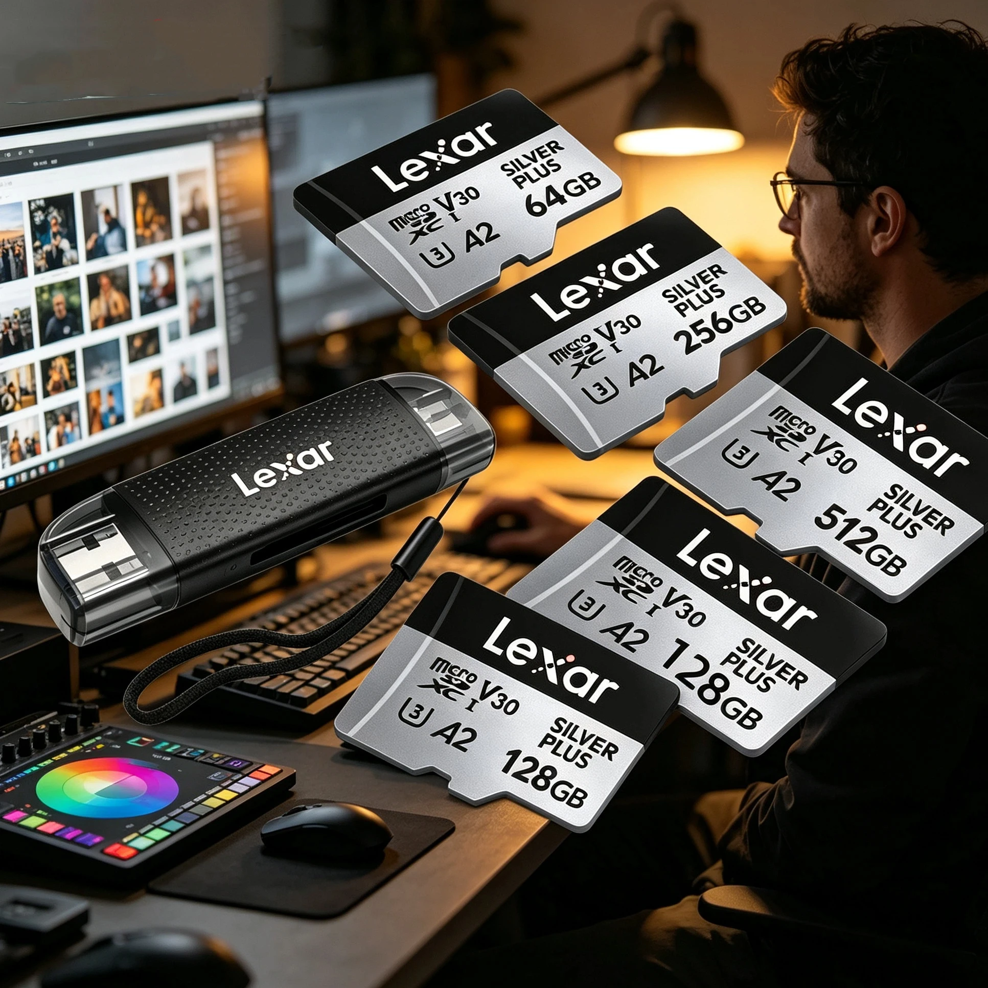 205MB/s Read 150MB/s Write V30 A2 UHS-I U3 Micro SD Card 64GB 128GB 256GB 512GB 1TB Lexar Flash Memory TF Card 4K Drone Camera