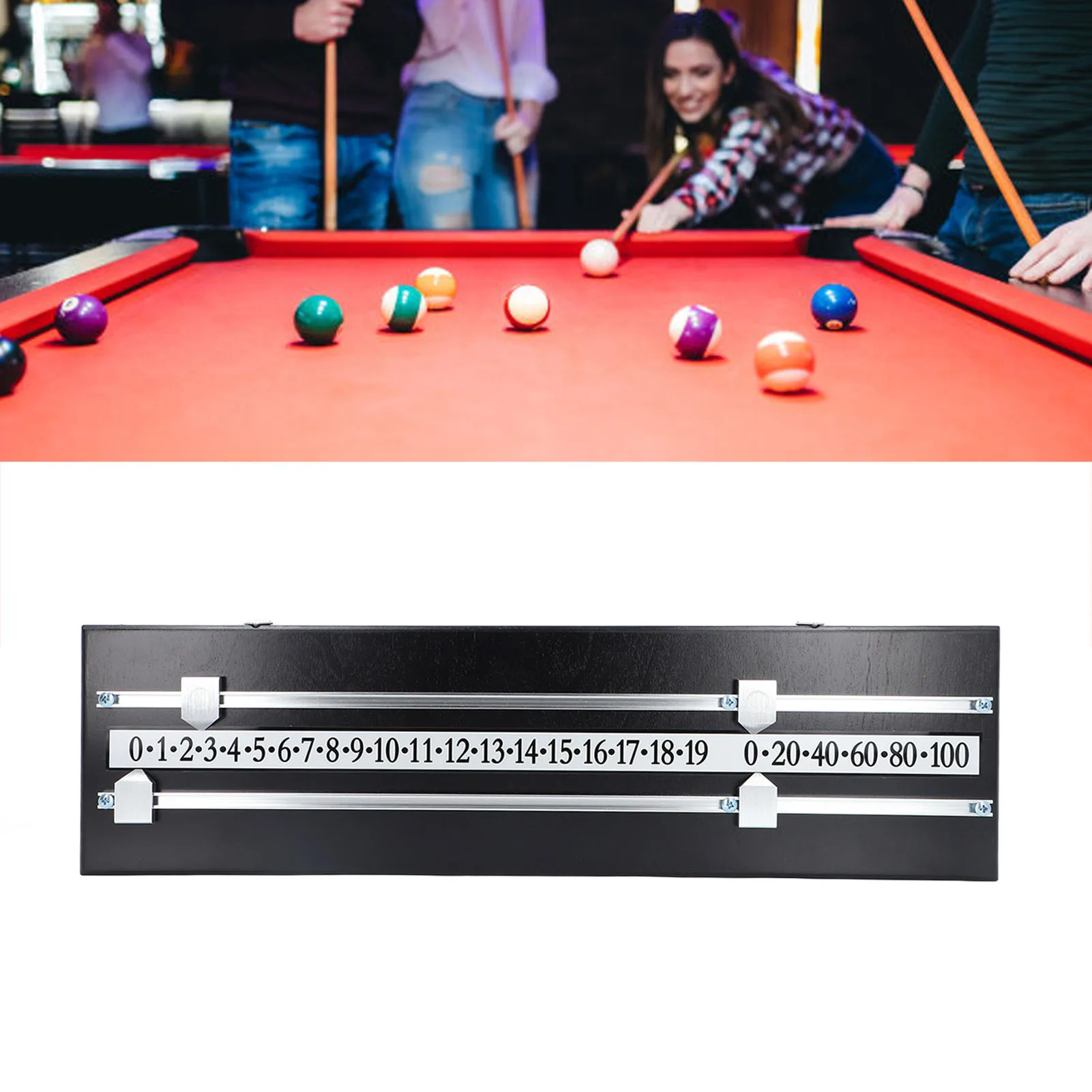 Billiard Score Board 2 Track Space Saving Solid Wood Versatile Billiard Game Scorer For Home Club