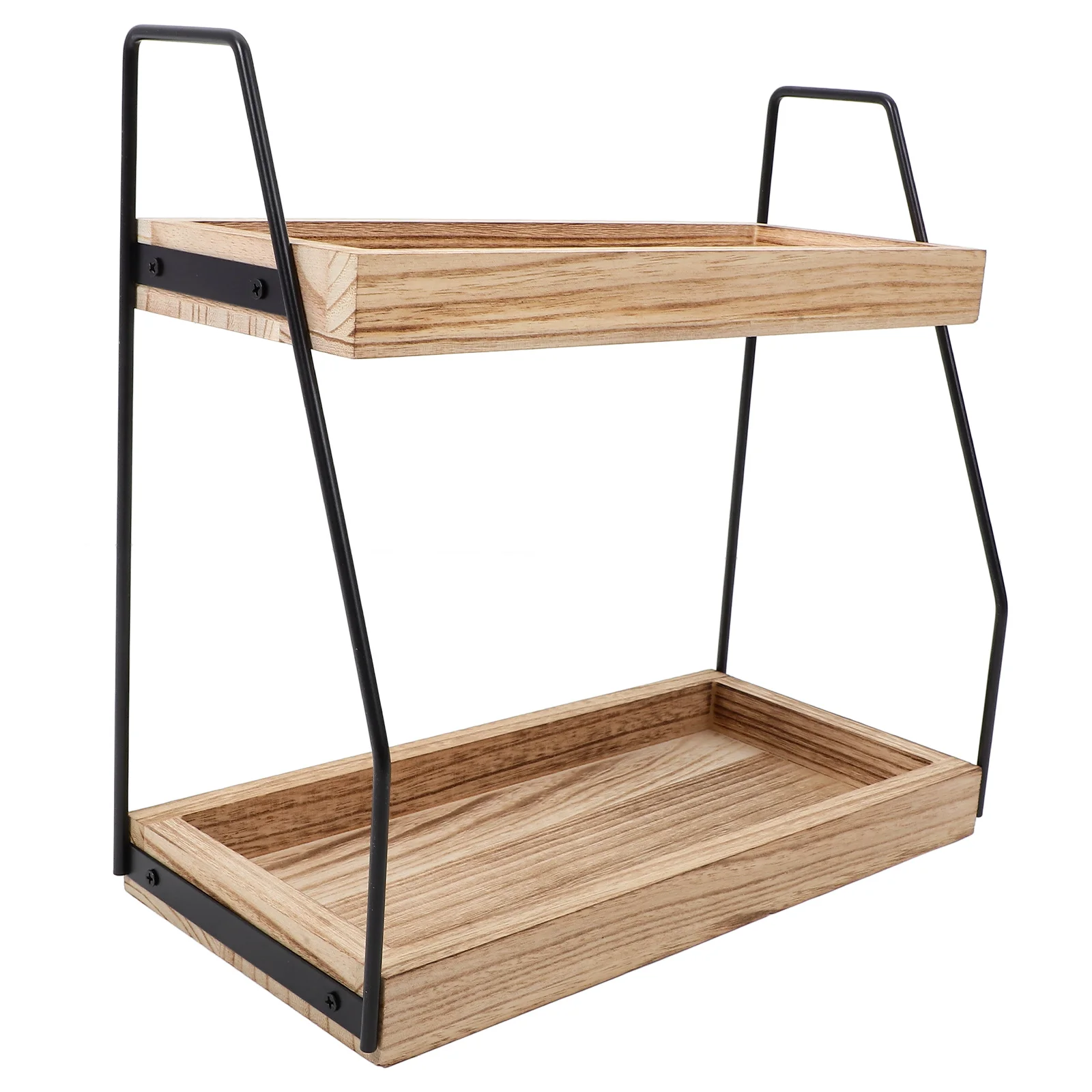 

Wooden Storage 2 Tier Coffee Cup Shelf Bar Holder Countertop Spice Rack Makeup Organizer Bathroom Toiletry Storage Kitchen