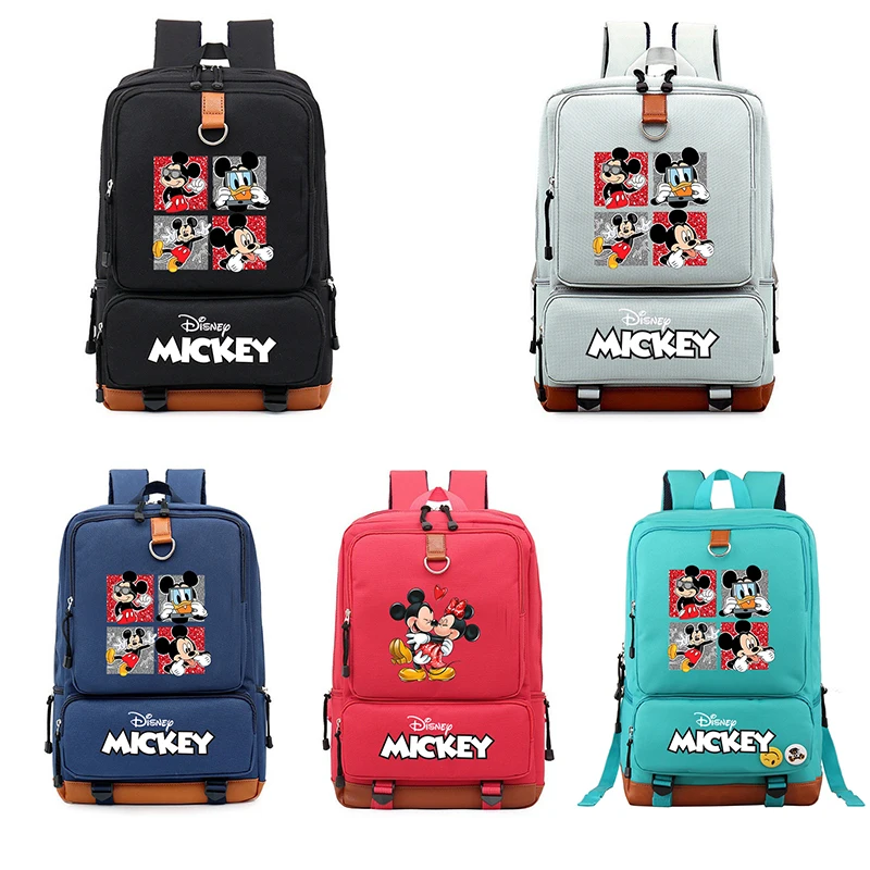 

Disney Mickey Minnie Mouse Women's Men's Backpacks Boy Girl SchoolBags Rucksack Teenagers Children Daily Travel Mochila