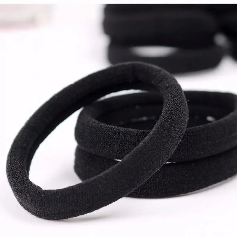 10/60/100pcs 4cm Black Hair Bands for Women Girls Hairband High Elastic Rubber Hair Ties Ponytail Holder Scrunchies Accessorie