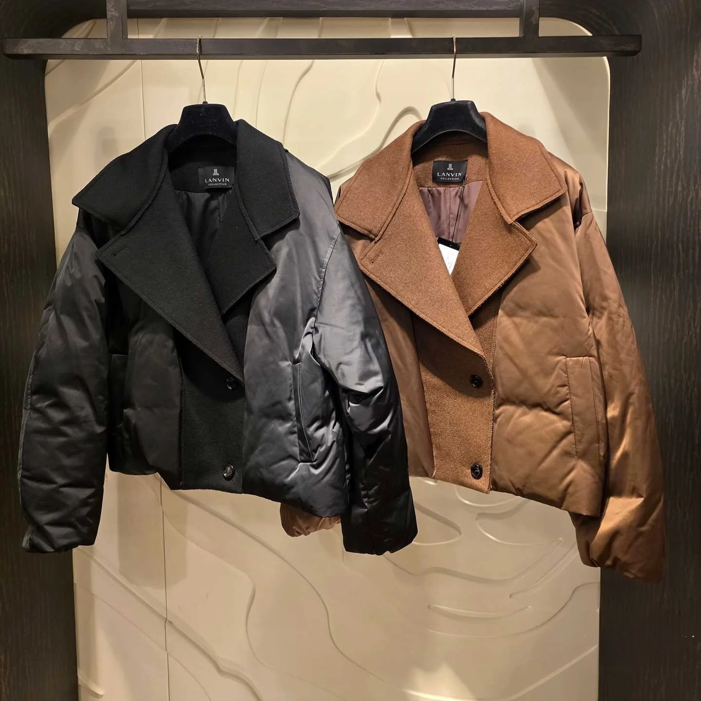 00 lã camere retalhos para baixo jaet gola commuter versátil calor feminino faion outerwear casaco