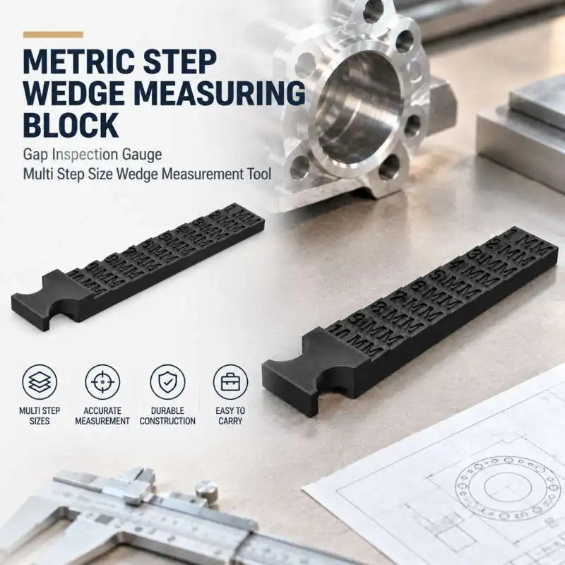Metric Step Wedge Measuring Block Gap Inspection Gauge Multi Step Size Wedge Measurement Tool