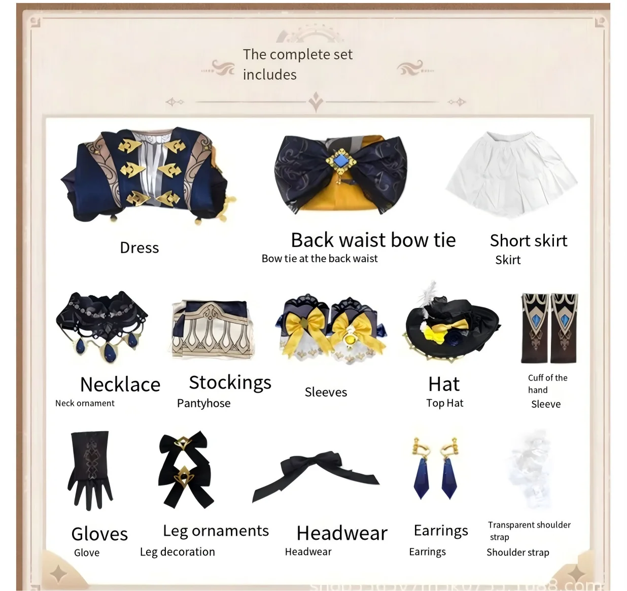 IN VOORRAAD Navia Cosplay Kostuum Spel Genshin Impact Vrouwen Navia Cosplay Outfits Halloween Kostuum Metalen Accessoires Middeleeuws