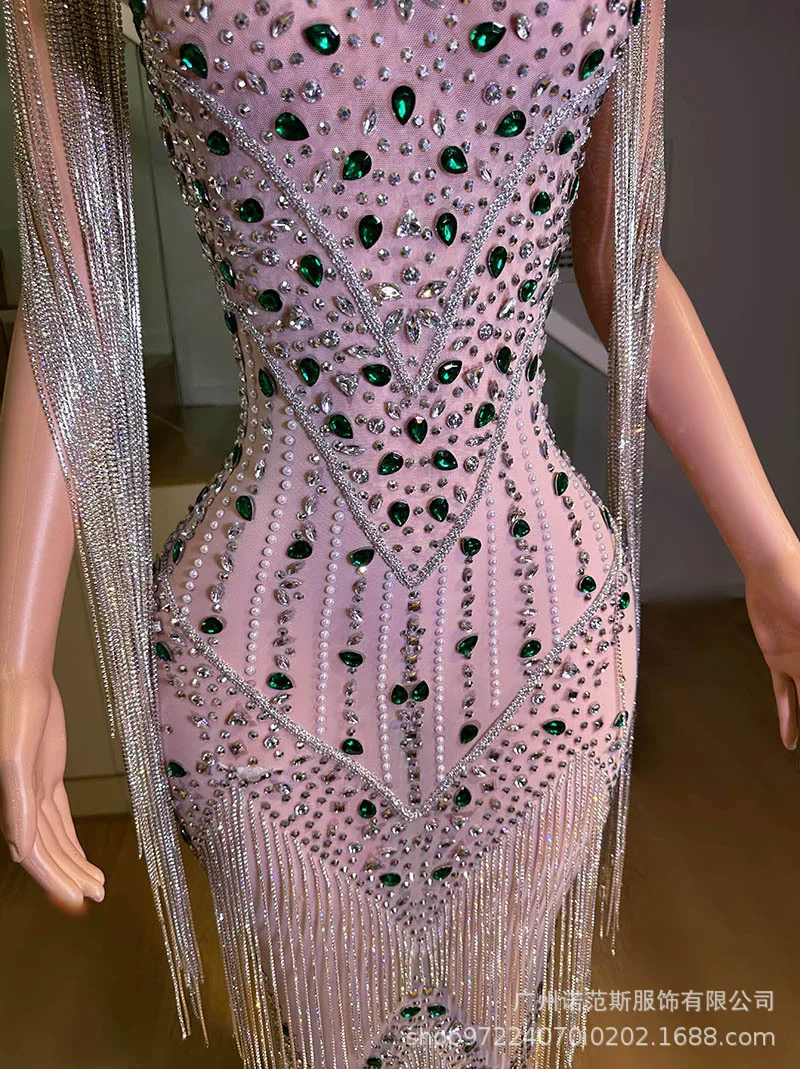 Sexy Perspectief Mode Tweedelige Set Rode Loper Catwalk Dansvoorstelling Bar Zingen Zangeres Prestatiekleding Cambered Musta Sierra Sierra Museum